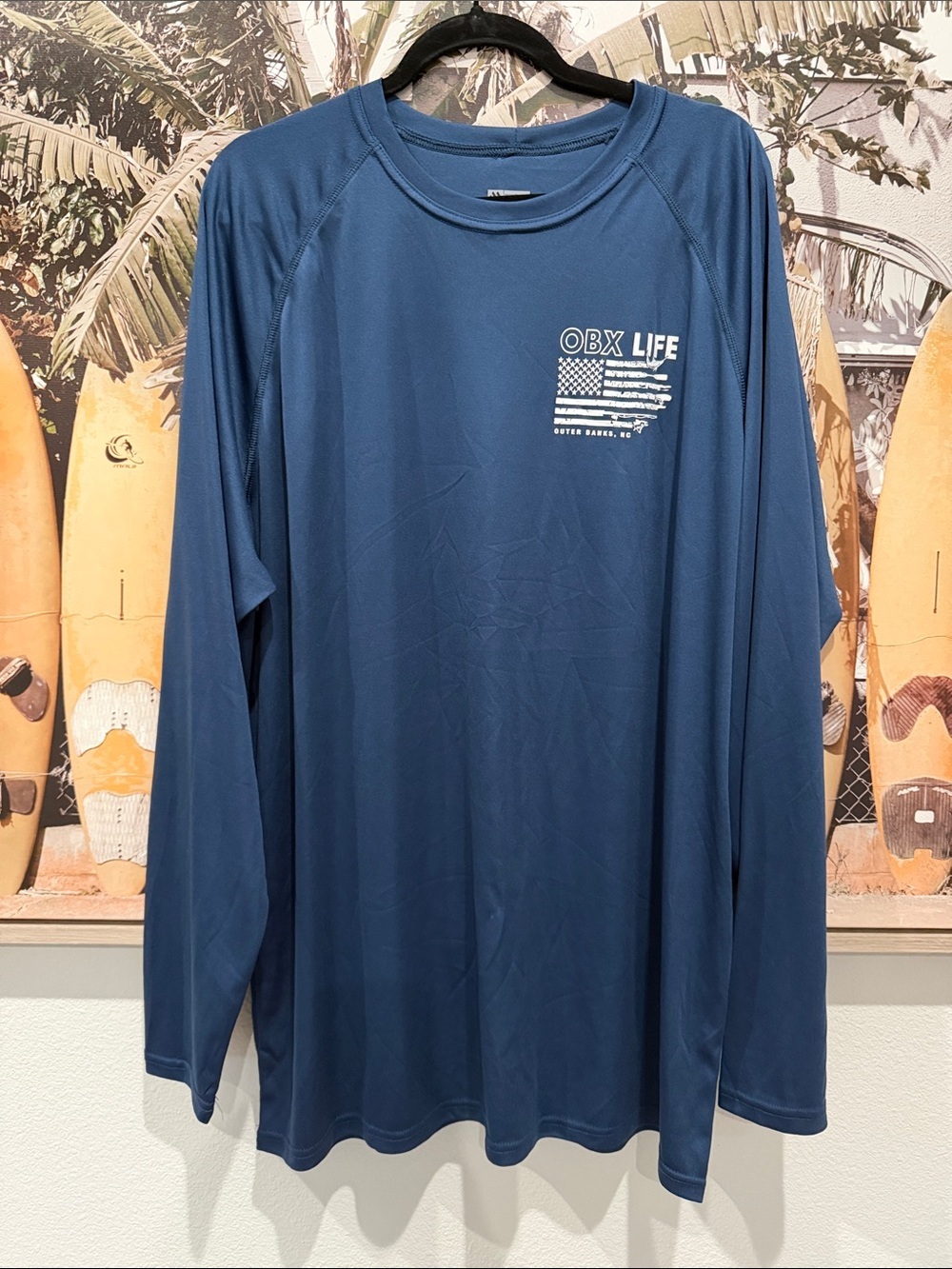 OBX Life Navy Blue Long Sleeve Performance sun Shirt